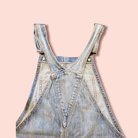 American Eaglel Denim Overalls Shorts XS Blue - Picture 3 of 8